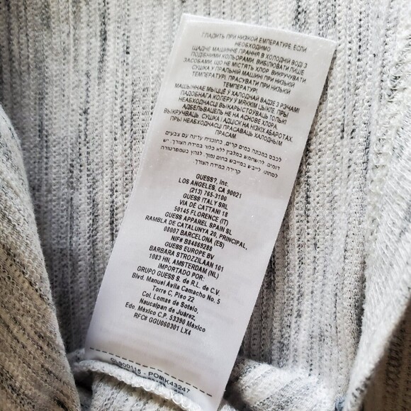 G by Guess Men's Size Large Pullover Hoodie Sweater Shirt Grey and White L - Picture 6 of 10